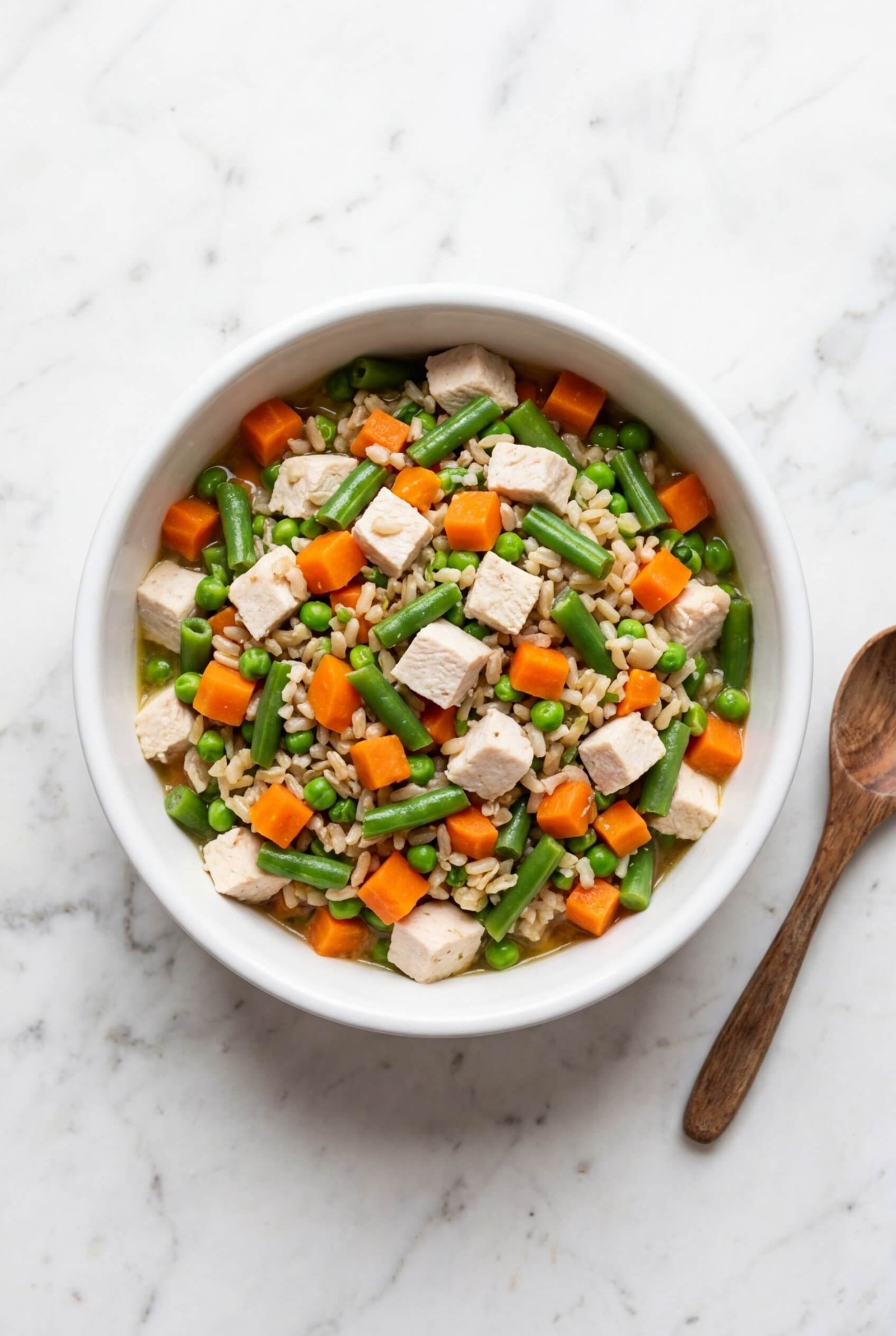 Chicken & Veggie Power Bowl for dogs in a bowl